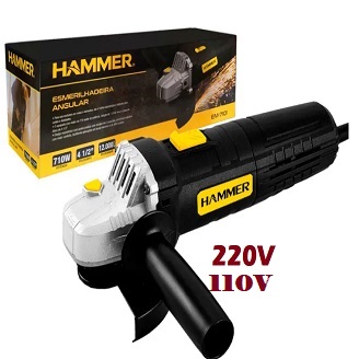 Esmerilhadeira Angular Hammer Em-710 Preta 710 W 110V